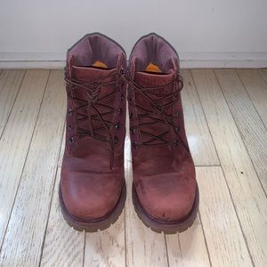 Timberland Premium 6" D ring Burgundy Boots